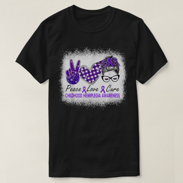 Love Cure Women Childhood Hemiplegia Awareness  T-Shirt (Design Front)