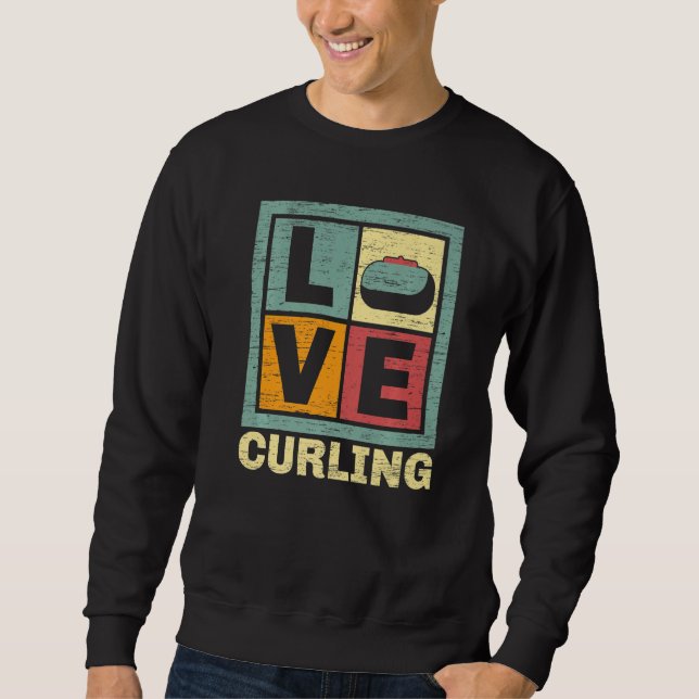 Love Curling Curler Sport Curling Stone Sweatshirt (Front)