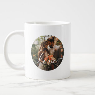 'Love' Custom couple photo Large Coffee Mug