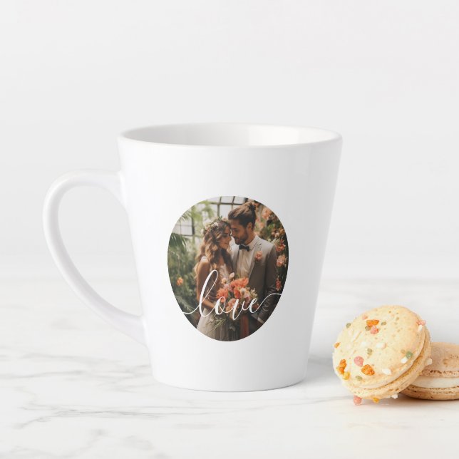 'Love' Custom couple photo Latte Mug (In Situ)