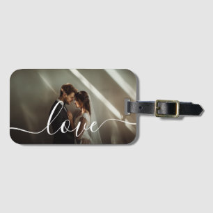 'Love' Custom couple photo Luggage Tag