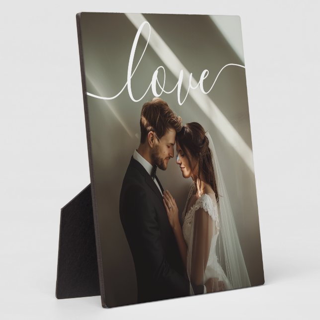 'Love' Custom couple photo Plaque (Side)