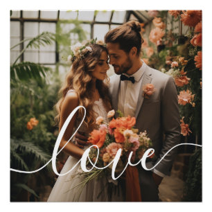 'Love' Custom couple photo Poster