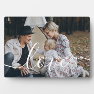 'Love' Custom family photo with custom name Plaque