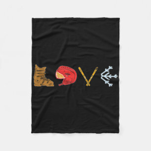 Love Cute Downhill Snow Skiing Winter Sports Alpin Fleece Blanket