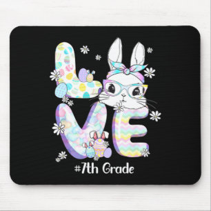 Love Cute Easter 7th Grade Teacher Bunny Mouse Pad