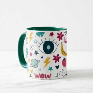 Love cute eye design kitchen towel coffee mug