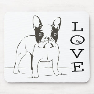Love Cute French Bulldog Puppy Dog Mousepad