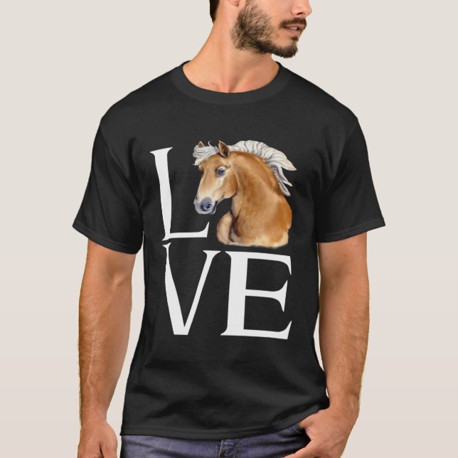 Love Cute Haflinger Horse T-Shirt (Front)