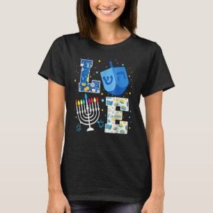 LOVE Cute Hanukkah Decorations Dreidel Menorah Cha T-Shirt
