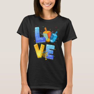 Love Cute Hanukkah Decorations Dreidel Menorah Cha T-Shirt