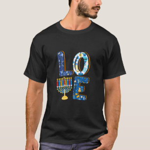 LOVE Cute Hanukkah Decorations Dreidel Menorah Cha T-Shirt