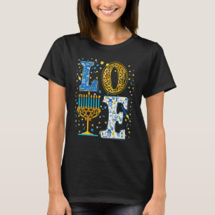 Love Cute Hanukkah Leopard Menorah Pajama Matching T-Shirt