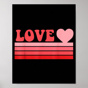 Love Cute Heart Vintage Valentines Day Graphic Tee Poster