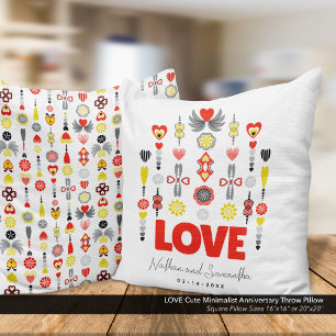 LOVE Cute Minimalist Anniversary Cushion