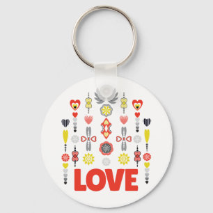 LOVE Cute Minimalist Anniversary  Key Ring