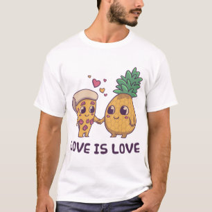 Love Cute Pride Pineapple Pizza T-Shirt