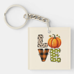 LOVE – Cute Pumpkin & Polka Dot Letters Key Ring