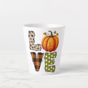 LOVE – Cute Pumpkin & Polka Dot Letters Latte Mug