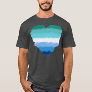 Love Cute The Gay Men Pride Flag Heart Pride LGBT T-Shirt