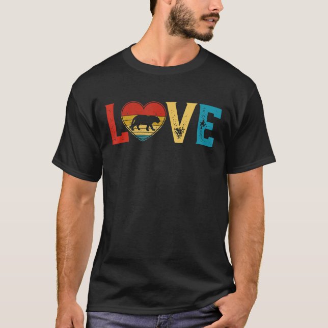 Love Cute Tiger Lover Animals Heart Valentine's Da T-Shirt (Front)