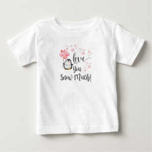 Love - Cute Valentine Penguin Kids Personalised Baby T-Shirt