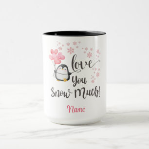 Love - Cute Valentine Penguin Personalised Mug