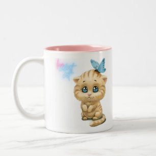 love cutest cat Two-Tone coffee mug