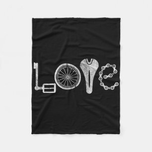 Love Cycling Biking Bicycle Rider Bike Riding Fleece Blanket