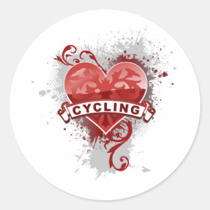 Love Cycling Classic Round Sticker