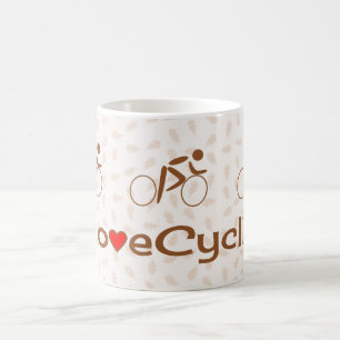 Love cycling pictogram brown coffee mug