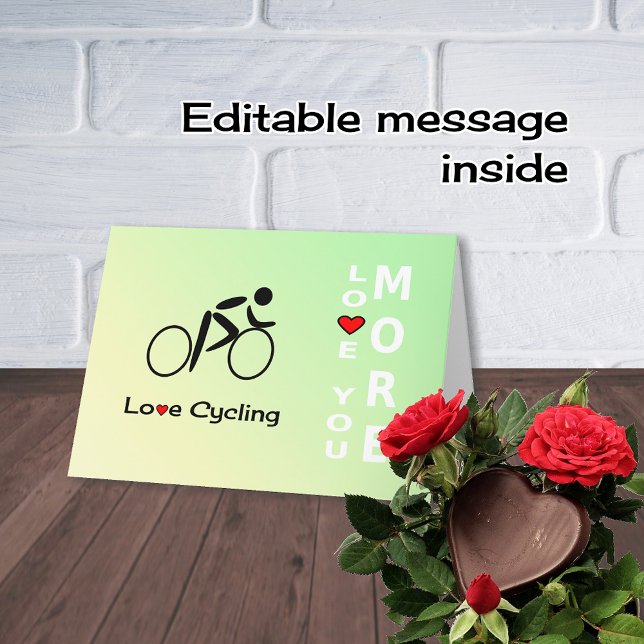 Love Cycling Valentines Day romantic sports Holiday Card (Creator Uploaded)