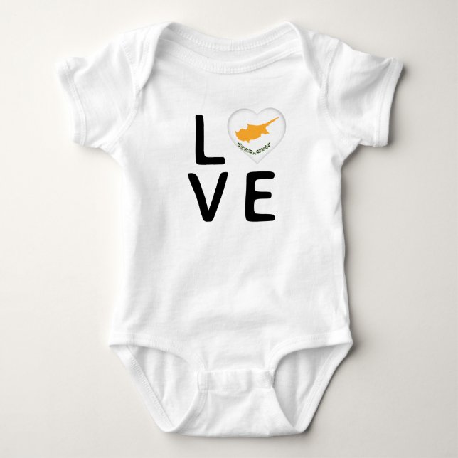 Love - Cyprus Flag Baby Bodysuit (Front)