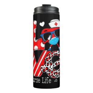 Love Dabbing Heart Nursing Nurse Life Valentines F Thermal Tumbler