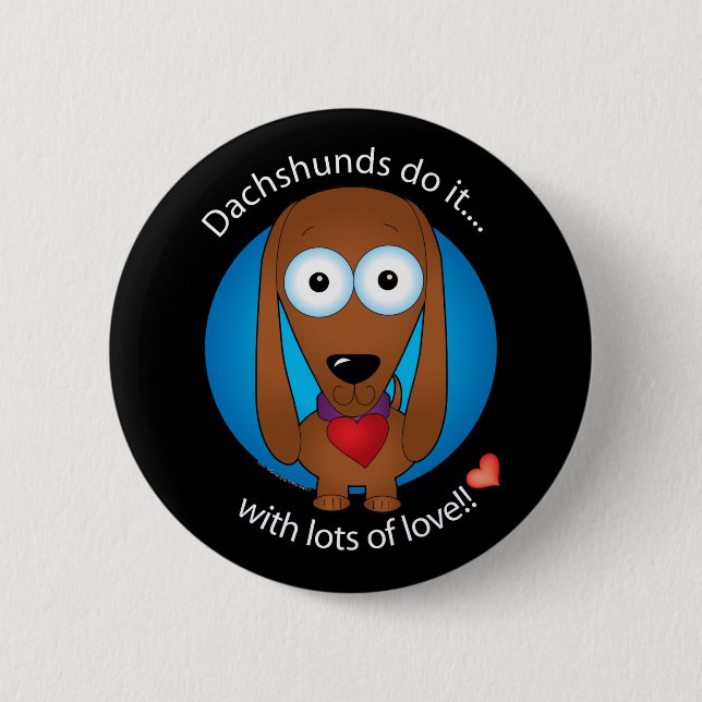 Love Dachshund 1 6 Cm Round Badge (Front)