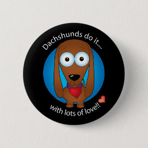 Love Dachshund 1 6 Cm Round Badge