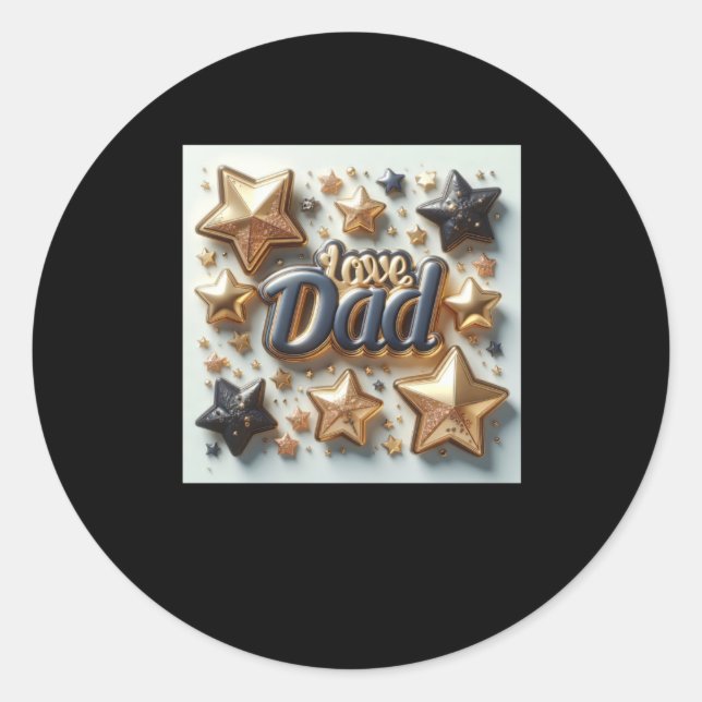 Love Dad1  Classic Round Sticker (Front)