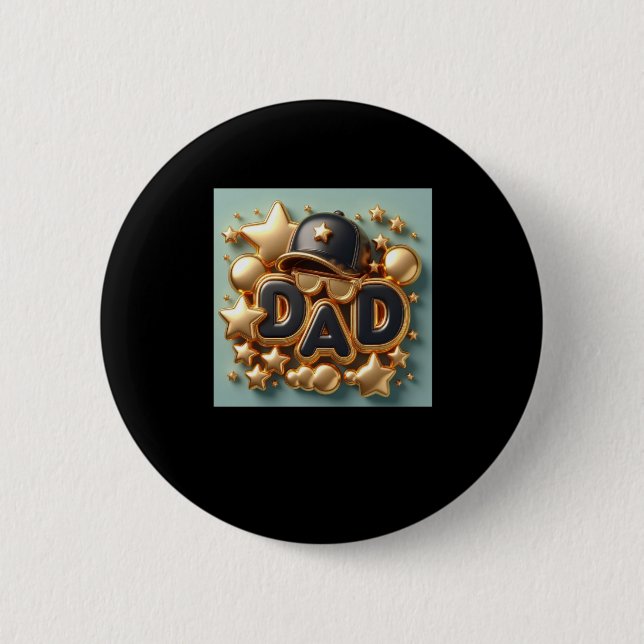 Love Dad  6 Cm Round Badge (Front)