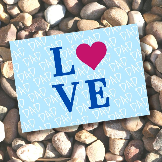 Love Dad Love Father we Love you Dad custom Card (The background text template can fit 2 or 3 upper case letters, maybe 1 or 2 more with lower cases.)
