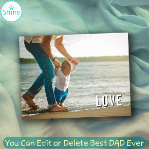 LOVE DAD Modern Elegant Typography Photo Postcard