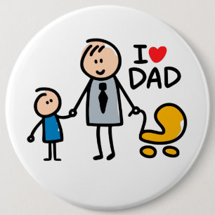 Love Daddy print 6 Cm Round Badge