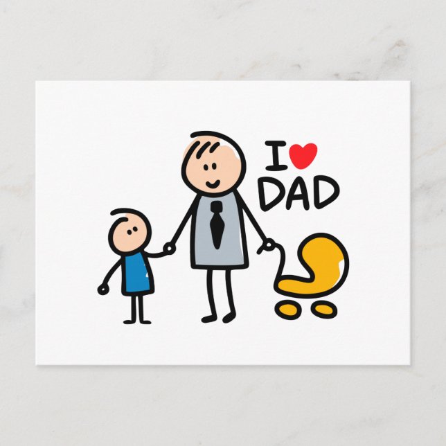Love Daddy print Holiday Postcard (Front)