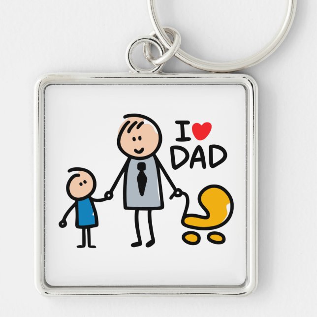 Love Daddy print Key Ring (Front)