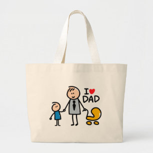 Love Daddy print Large Tote Bag