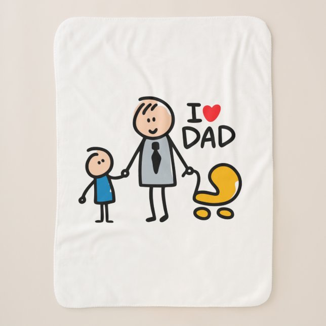 Love Daddy print Sherpa Blanket (Front)