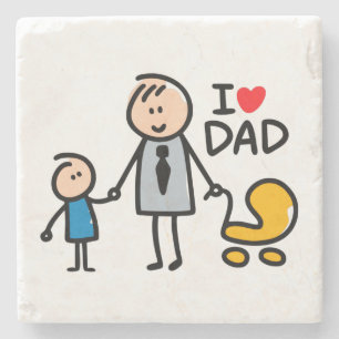 Love Daddy print Stone Coaster