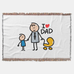 Love Daddy print Throw Blanket