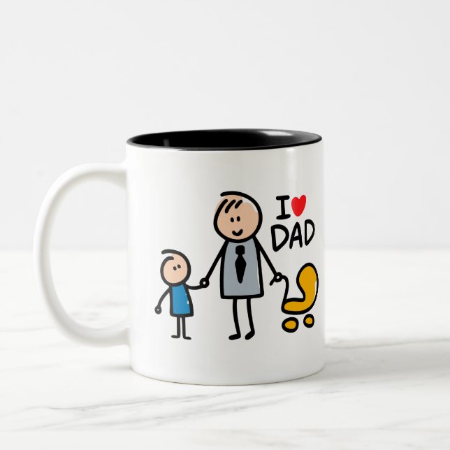 Love Daddy print Two-Tone Coffee Mug (Left)