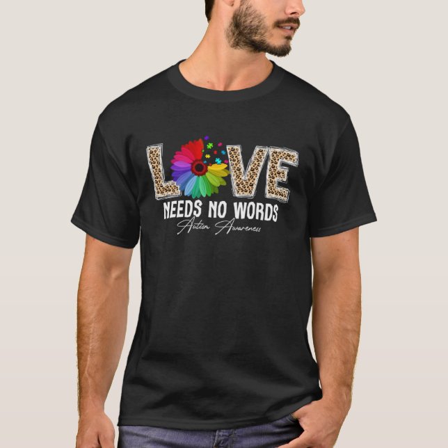 LOVE Daisy Autism Awareness Needs No Words Kids Bo T-Shirt (Front)