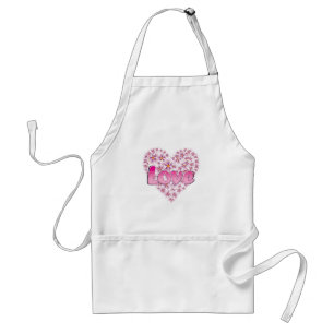 Love Daisy Heart Pink Standard Apron